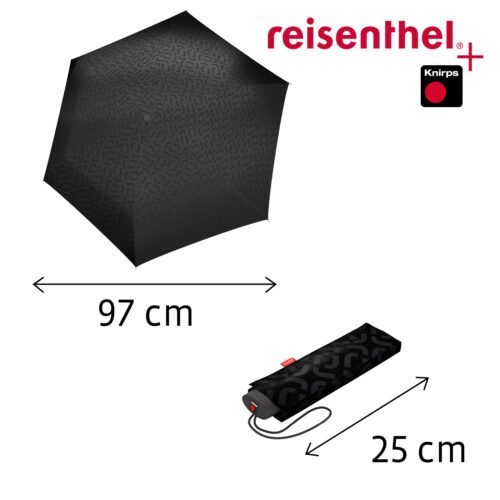 Deštník Reisenthel Umbrella Pocket Signature black hot print